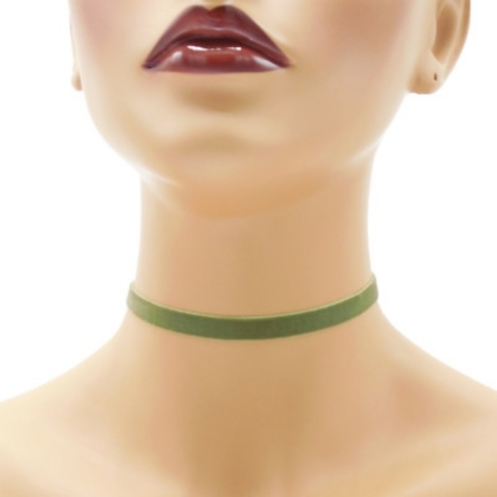 Chic Olive Green Choker Necklace New